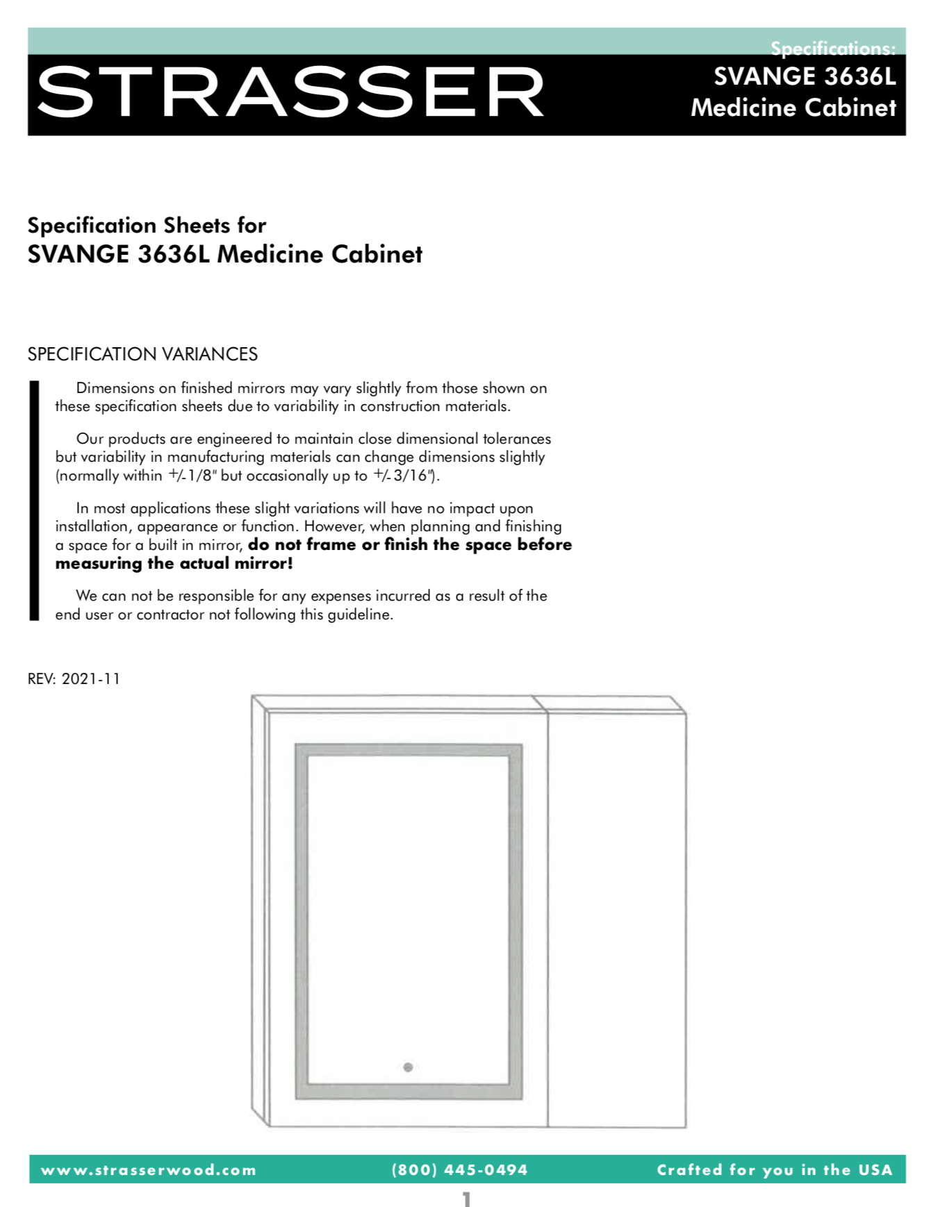 Svange 3636L Specifications (PDF)