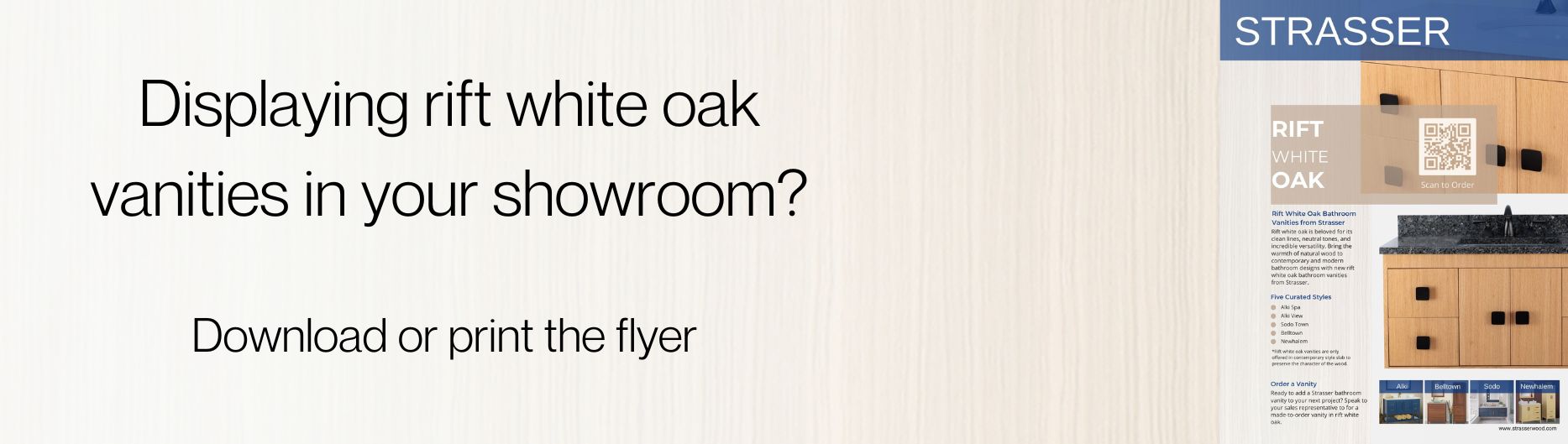 Rift white oak bathroom vanity from Strasser